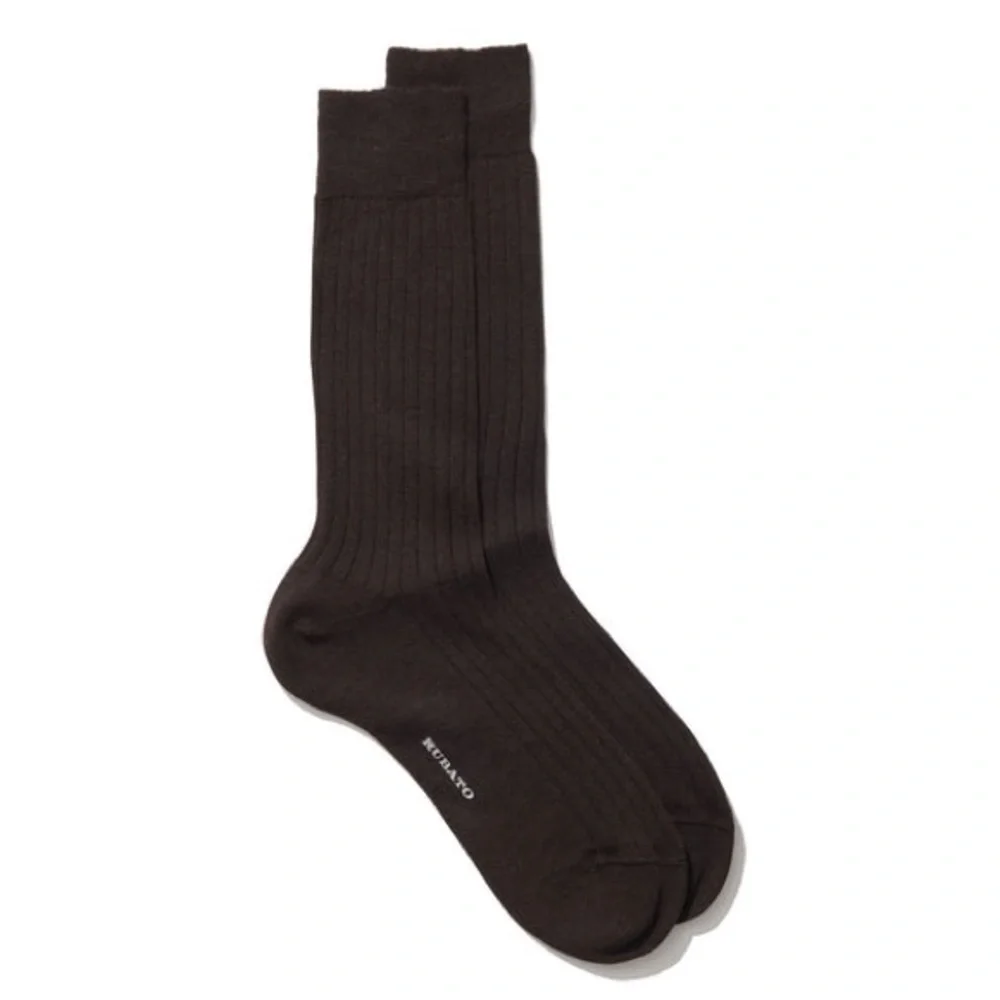 RUBATO MADE IN ITALY WOOL SOCKS - COFFEE SZ SMALL ( S 39 - 41,5 )